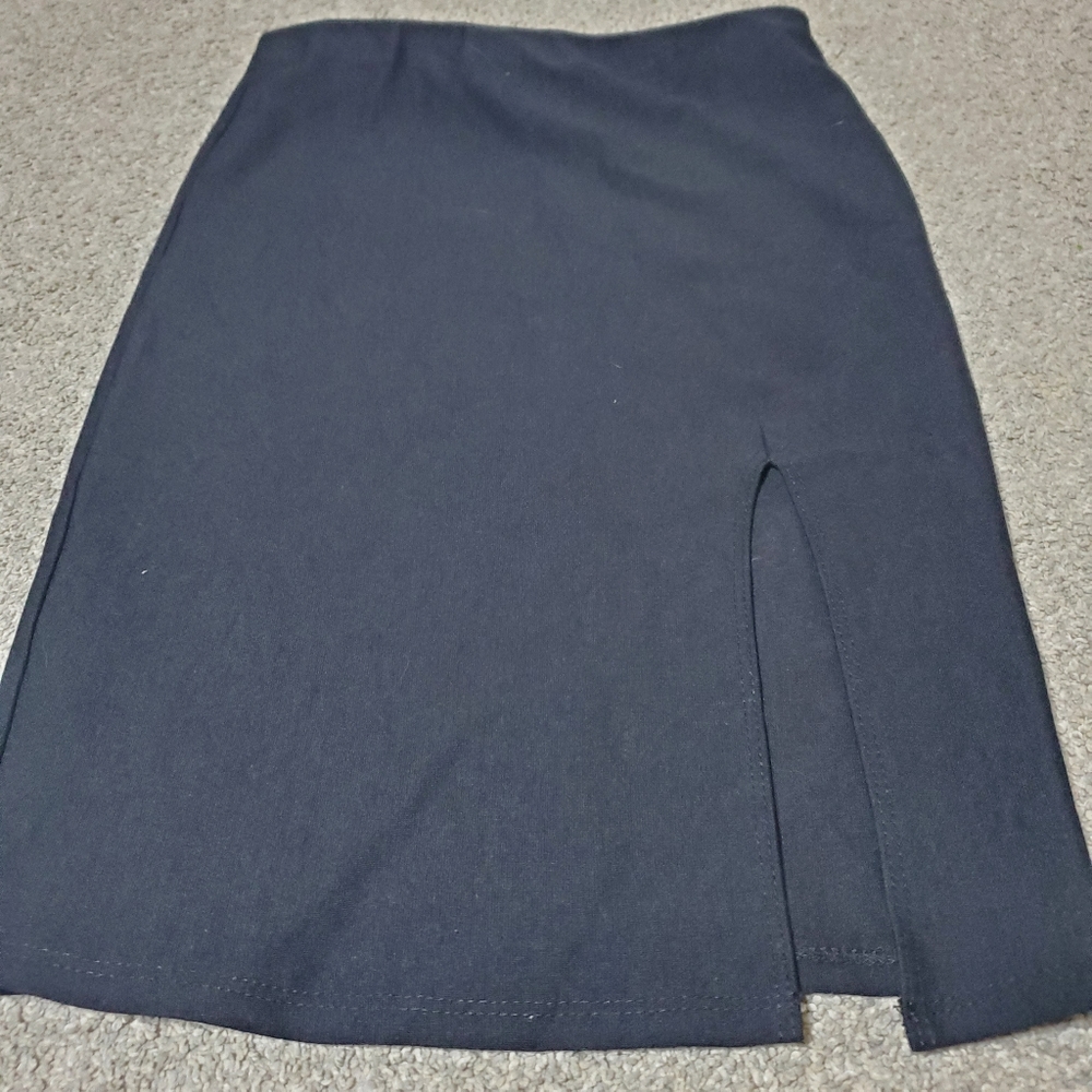 Black high-waisted skirt